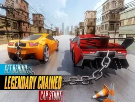 Chained Car Stunts Race Mega Ramp GT Racing