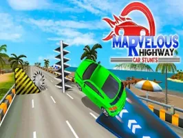 Marvelous Highway Car Stunt Ramp Car Stunt Race