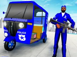 Police Auto Rickshaw Taxi Game