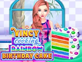 Vincy Cooking Rainbow Birthday Cake