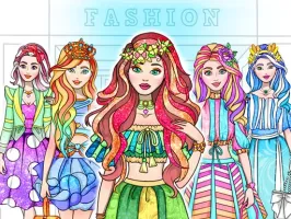 Girl Coloring Dress Up Games