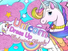 Unicorn Dress Up Coloring Book